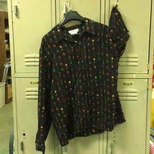 Pure Silk Talbots Festive Holiday Top